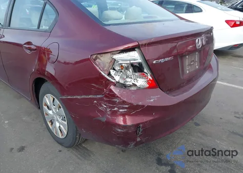 2012 Honda Civic Lx z USA, uszkodzony, nr VIN 2HGFB2F58CH580036
